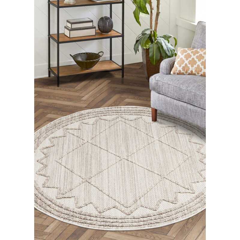 Tapis uni effet laine berbère beige TANGER 31