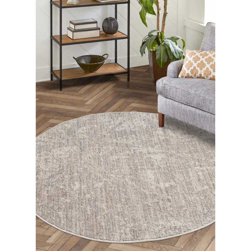 Tapis uni effet laine abstrait beige TANGER 50