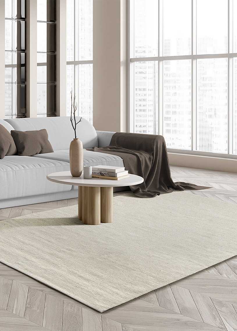 Tapis en laine beige STOCKHOLM