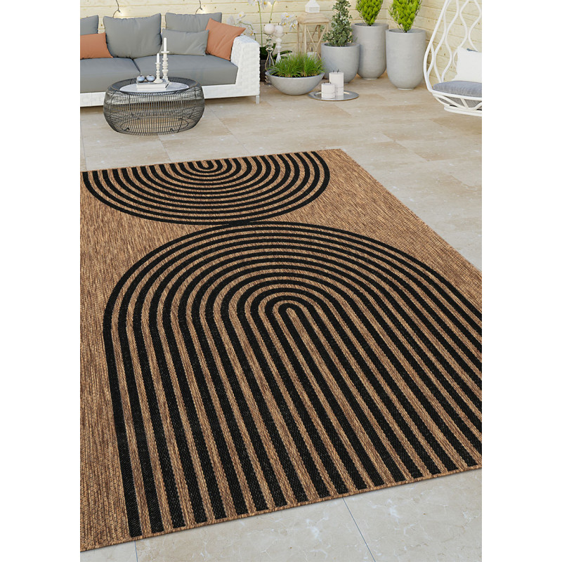 Tapis extérieur intérieur effet jute arc CARACAS 28