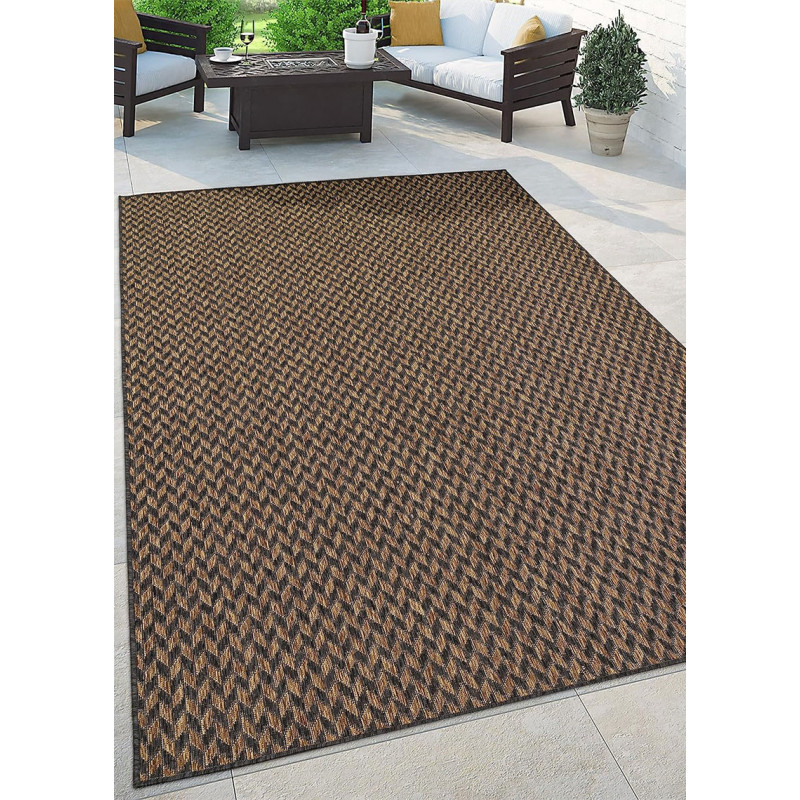 Tapis extérieur intérieur effet jute bicolore CARACAS 27