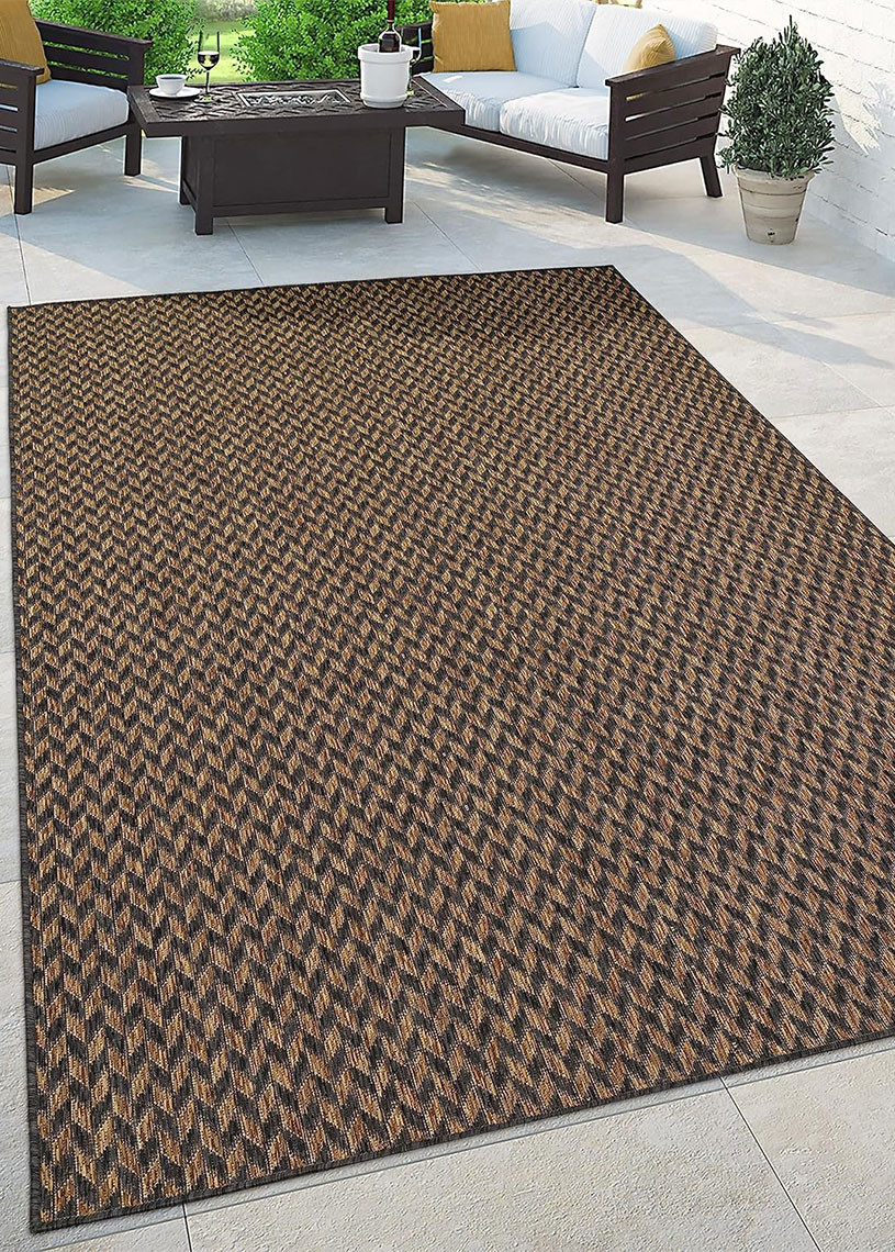 Tapis extérieur intérieur effet jute bicolore CARACAS 27