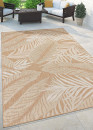 Tapis extérieur effet jute feuille beige CARACAS 26