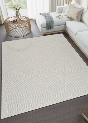 Tapis extérieur effet intérieur jute crème - KENZY 20