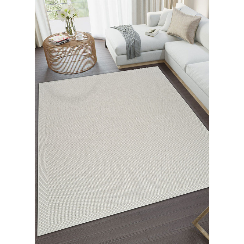 Tapis extérieur effet intérieur jute crème - KENZY 20