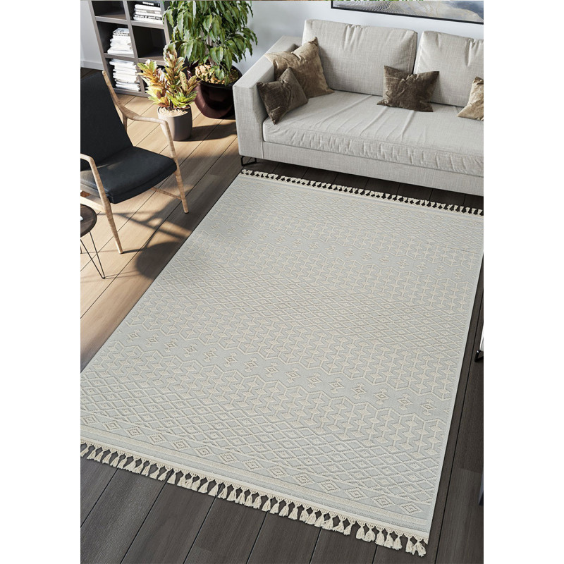 Tapis en coton berbère crème MILAS 13