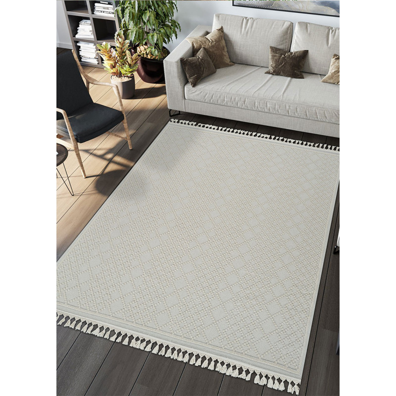 Tapis en coton berbère crème MILAS 02