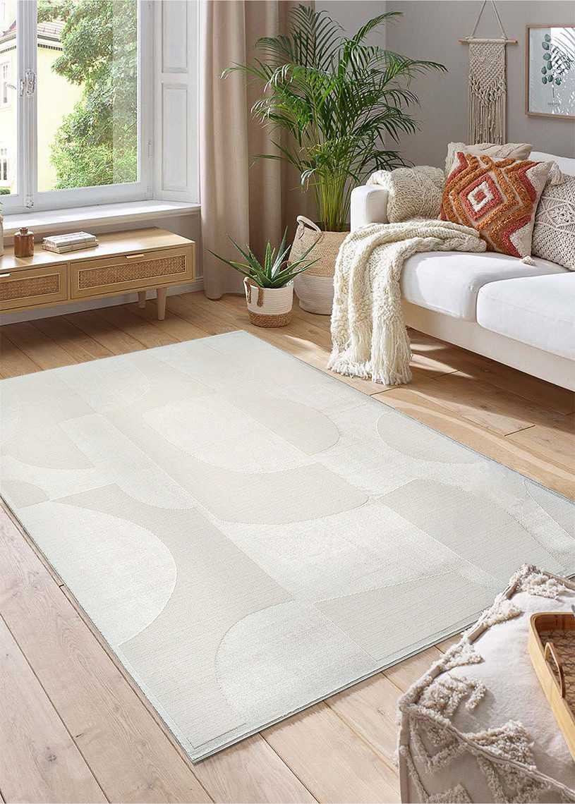 Tapis géométrique crème - MARSEILLE 326