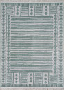 Tapis réversible kilim aztèque crème et vert COLORADO 06