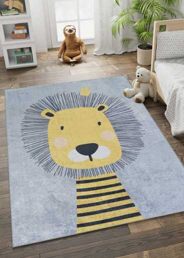 Tapis enfant lavable lion...