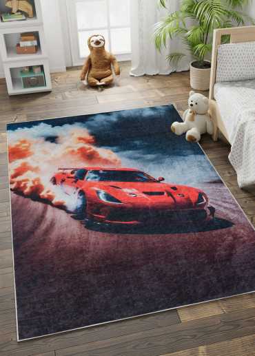 Tapis enfant lavable voiture rouge MIA 20