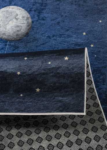 Tapis enfant lavable bleu planètes MIA 15