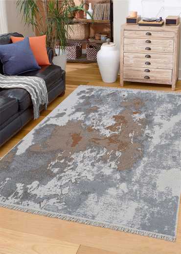 Tapis réversible abstrait marron gris COLORADO 04