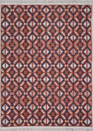 Tapis réversible kilim aztèque terracotta COLORADO 08