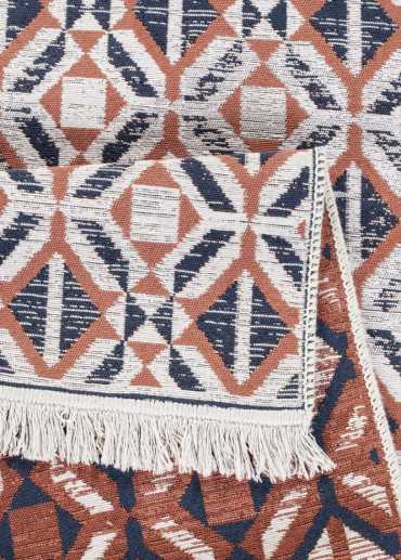 Tapis réversible kilim aztèque terracotta COLORADO 08