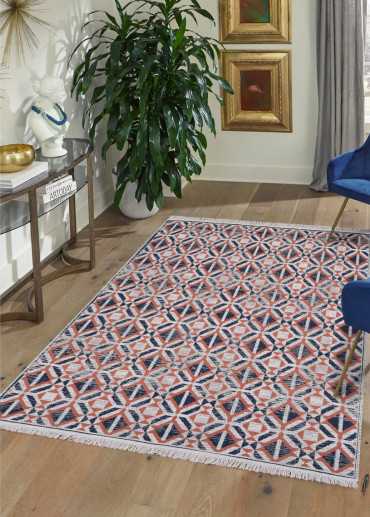 Tapis réversible kilim aztèque terracotta COLORADO 08