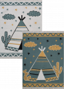 Tapis enfant réversible tipi crème vert COLORADO kids