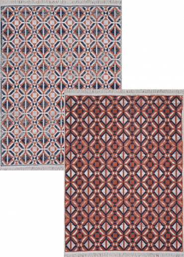 Tapis réversible kilim aztèque terracotta COLORADO 07