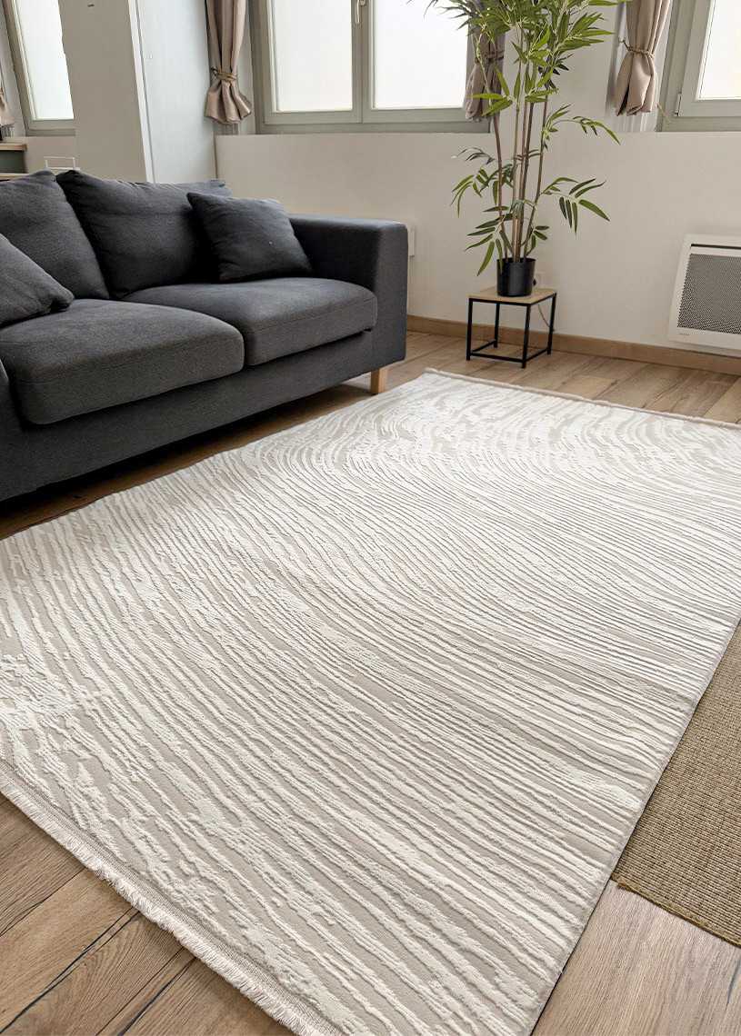 Tapis beige crème moderne BORDEAUX 90