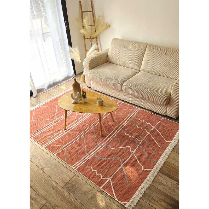 Tapis réversible berbère terracotta taupe COLORADO 09