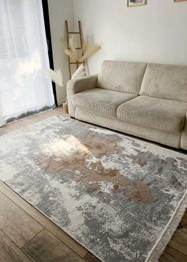 Tapis réversible abstrait marron gris COLORADO 04
