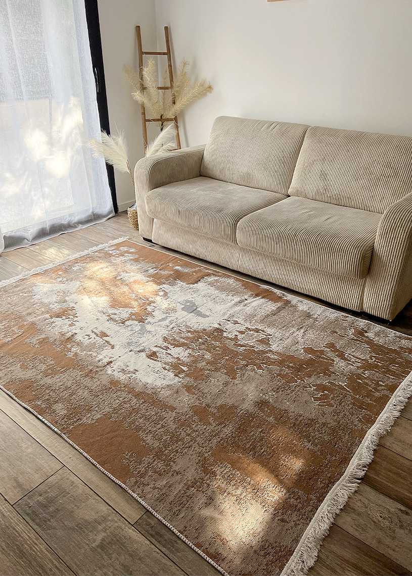 Tapis réversible abstrait marron gris COLORADO 04