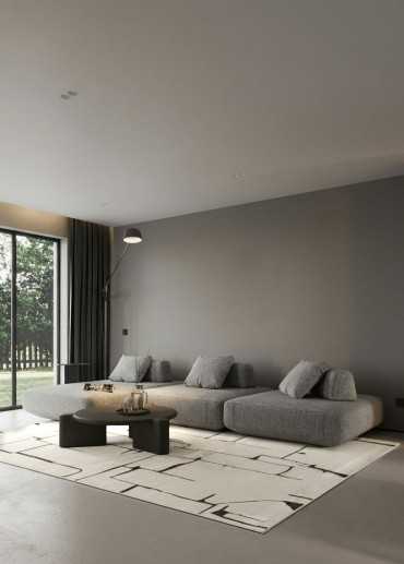 Tapis abstrait crème PARIS 65