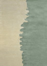 Tapis en laine vert d'eau crème fait main MURAY