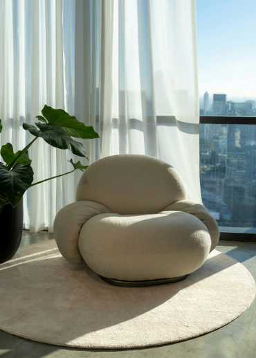 Plain carpet made of handmade wool - Taja