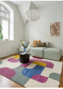 Tapis en laine multicolore géométrique fait main ASPEN