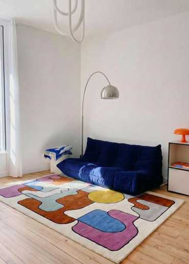 Tapis en laine abstrait...