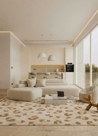 Tapis léopard en laine fait...