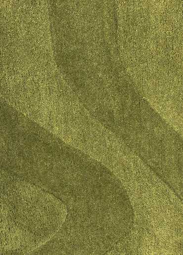 Tapis en laine vert fait main HIMEJA