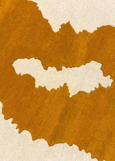 Tapis en laine fait main moderne crème jaune moutarde MERVE