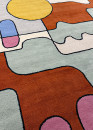 Tapis en laine abstrait multicolore fait main PABLO