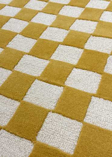 Tapis damier en laine fait main BURENE