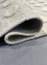 Tapis à pois crème en laine fait main OLITE