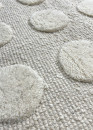 Tapis à pois crème en laine fait main OLITE