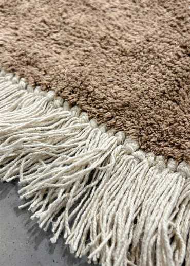 Tapis en coton fait main marron crème AMBRELIS