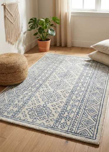 Tapis berbère en laine et...