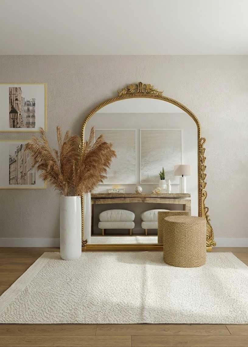 Tapis en laine bouclée fait main crème CRISTAL