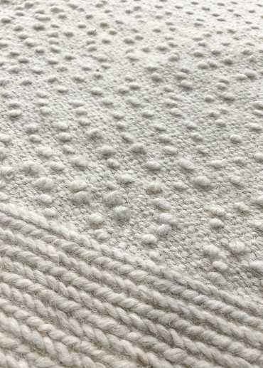 Tapis en laine bouclée fait main crème CRISTAL