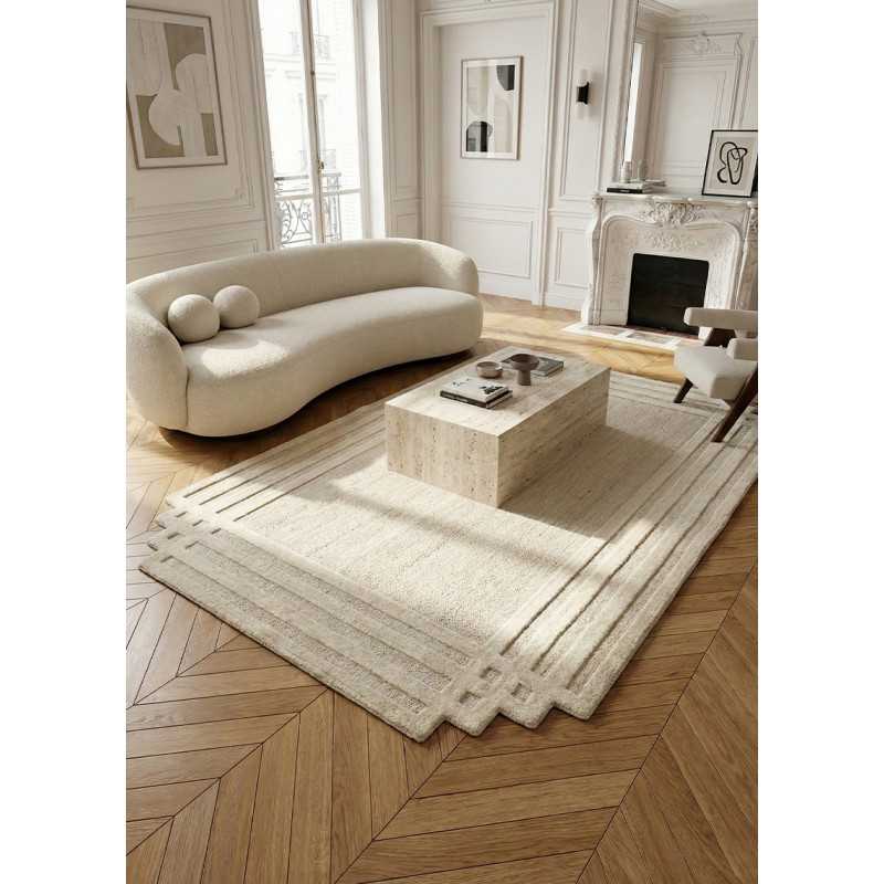 Tapis en laine asymétrique fait main GYPSE