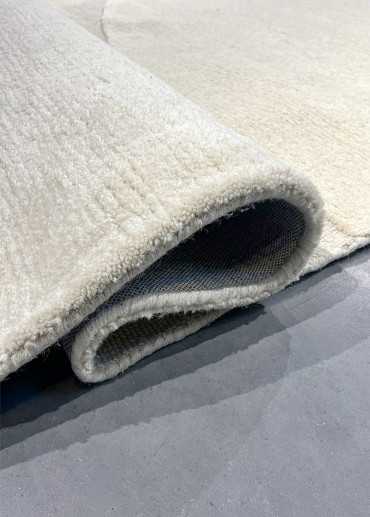 Tapis en laine crème fait main QUARZA