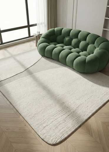 Tapis en laine crème fait...