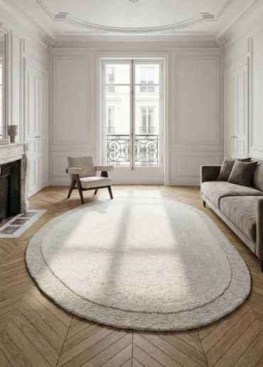 Tapis organique crème en...