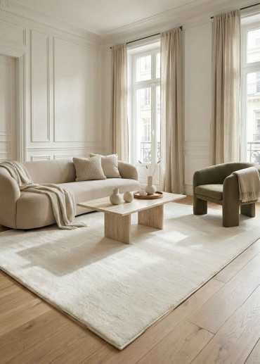 Soft Solid Faux Fur Rug –...