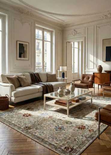 Tapis vintage multicolore -...