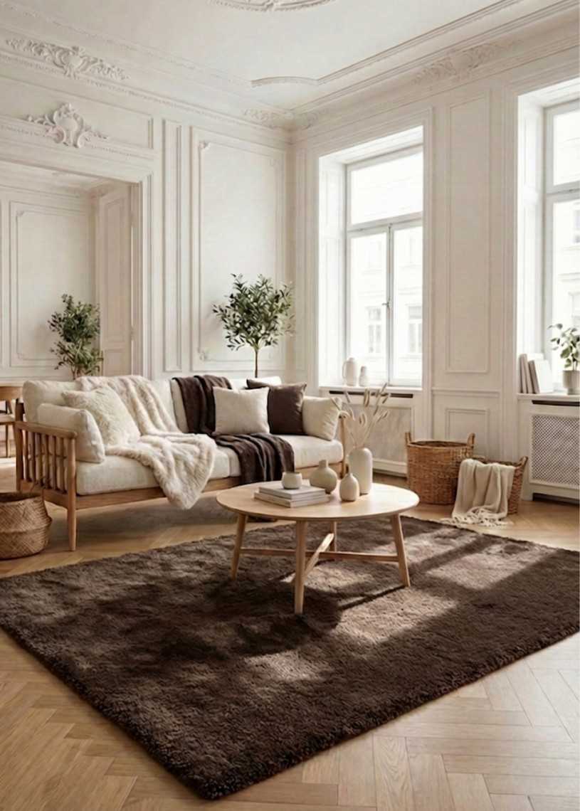 Soft Solid Faux Fur Rug – LAPONIE 01