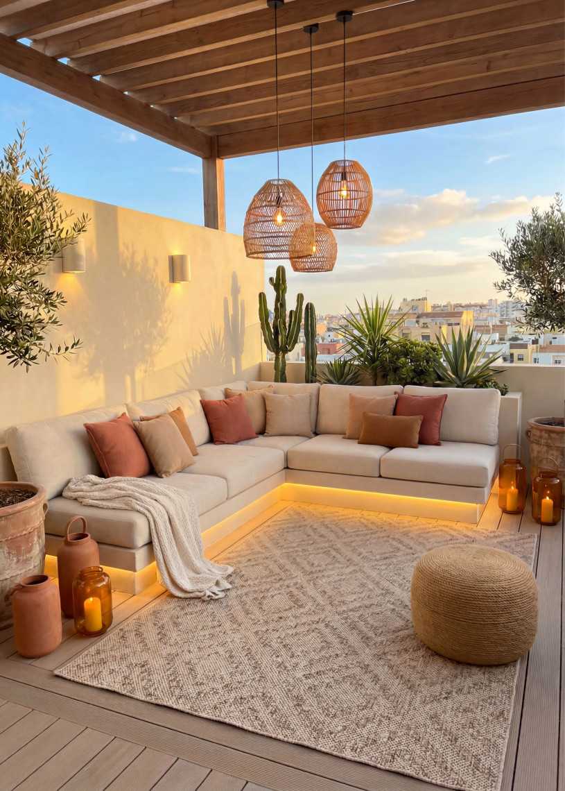 Tapis extérieur effet intérieur jute beige BAMAKO 790